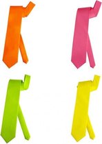 Neon kleur stropdas  fluoriserend geel