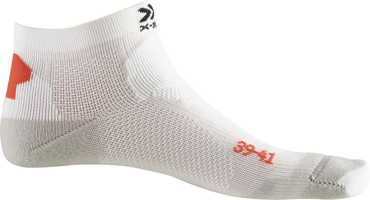 X-Socks Run Discovery Hardloop Sportsokken - Maat 41/42 - Vrouwen - wit/oranje/grijs