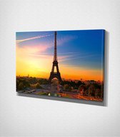 Paris – Eiffel Tower Canvas - 100 x 70 cm - Steden - Schilderij - Canvas - Slaapkamer - Wanddecoratie  - Slaapkamer - Foto op canvas