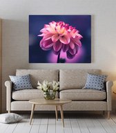 Pink Flower Canvas - 30 x 40 cm - Bloemen - Schilderij - Canvas - Slaapkamer - Wanddecoratie  - Slaapkamer - Foto op canvas
