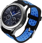 Sportbandje Zwart/Blauw geschikt voor Samsung Gear S3 & Galaxy Watch 46mm