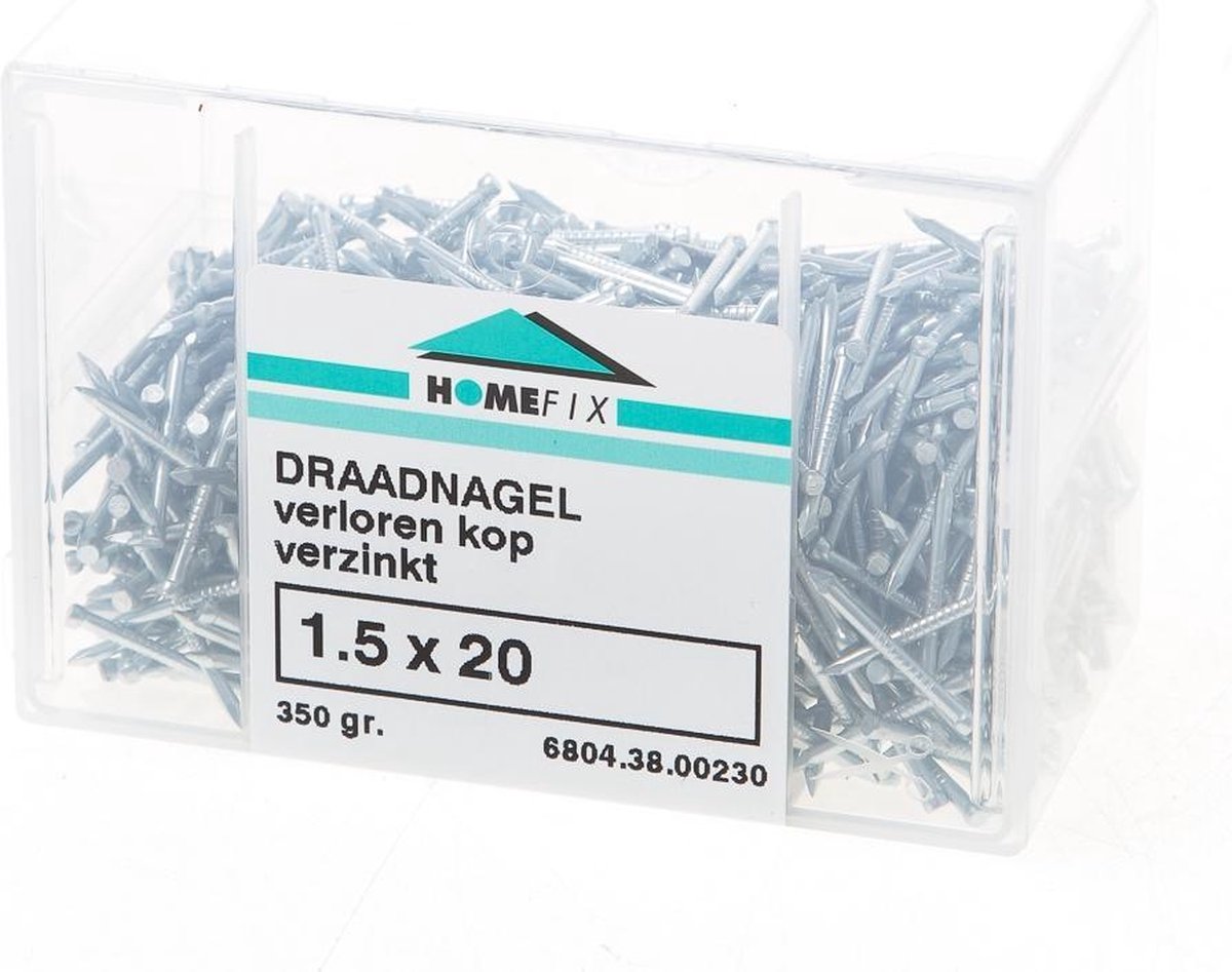 Hoenderdaal Draadnagel verloren kop gegalvaniseerd 1.5 x 20mm 350 gram