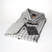Stones Casual Overhemd – Heren – Olijf / Wit Geblokt - Maat S (38)
