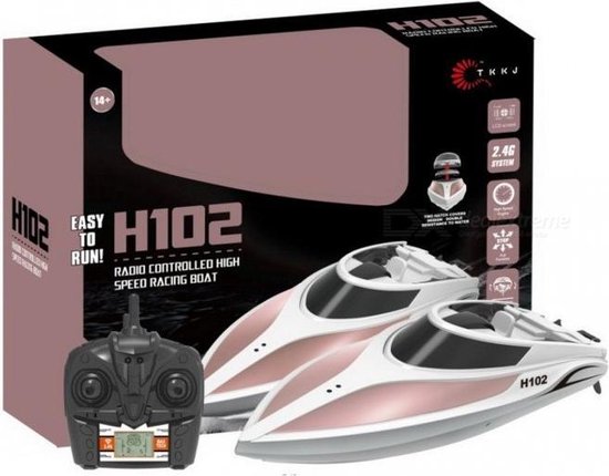 RC Boot H102- High Speed racing boat 2.4GHZ - SPEED 20KM (35.5cm) - TKKJ
