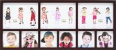 Deknudt Frames multifotolijst bruin, 3x(15x20)+6x(9x9) fotomaat 0x0 cm