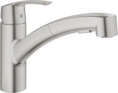 GROHE Start Keukenkraan - medium draaibare uitloop - met uittrekbare handdouche - 2 straalsoorten - RVS - 30307DC0