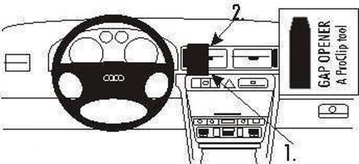 Brodit ProClip houder geschikt voor Audi A6/S6 1998-2003 Center mount