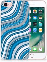 Hoesje Geschikt voor iPhone SE (2020/2022) en Geschikt voor iPhone 8 | 7 Waves Blue