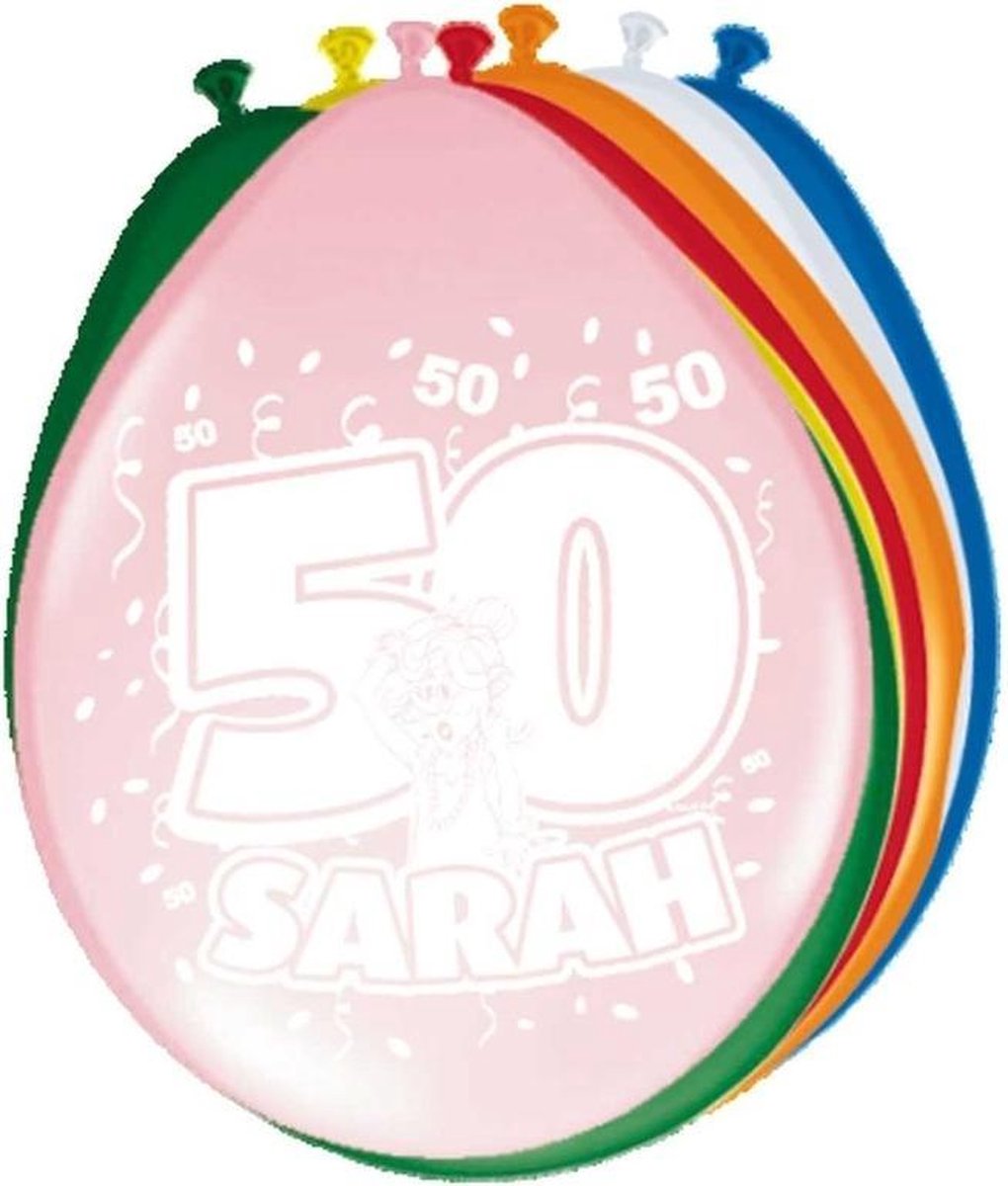 8x stuks Ballonnen versiering 50 jaar Sarah - Folat