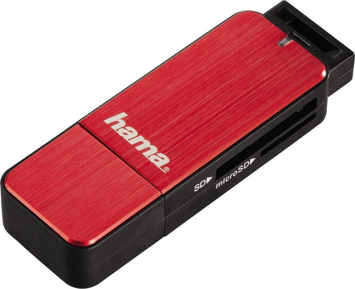 Hama USB 3.0 card reader SD/Micro SD, rood
