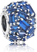 Pandora - Blue Chiselled Elegance Charm - Sterling Silver - 797746NSBL