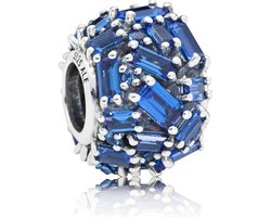 Pandora - Blue Chiselled Elegance Charm - Sterling Silver - 797746NSBL