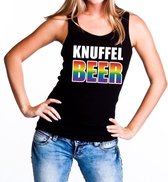 Knuffel beer gaypride tanktop zwart voor dames S