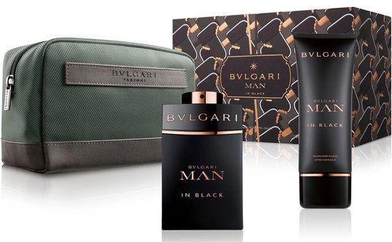Bvlgari - Man In Black SET EDP 100 ml + Aftershave Balm 75 ml + Cosmetic Bag - 100ML - Bvlgari