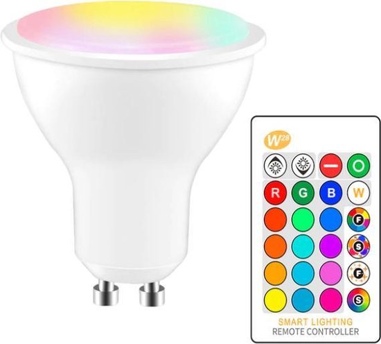 LED Spot Met afstandsbediening - Alle kleuren instelbaar - 5W A+ - GU10 -  lamp/spotje... | bol.com