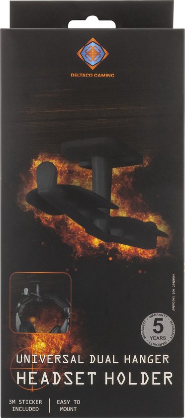 Deltaco GAM-062 Headset houder voor Twee Headsets - Zwart