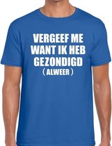 Vergeef Me heren T-shirt blauw L