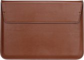 Shop4 - 13 inch Laptop Hoes - Sleeve Sleeve met Stand Lychee Bruin