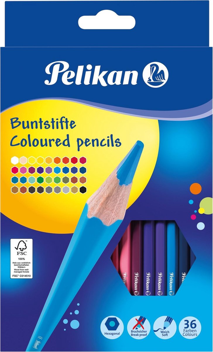 Pelikan 700139 kleurpotlood 36 stuk(s) Multi kleuren