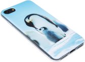 ADEL Siliconen Back Cover Softcase Hoesje Geschikt Voor iPhone 8 Plus/ 7 Plus - Pinguin