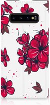 Geschikt voor Samsung S10 HoesjeDesign Blossom Red