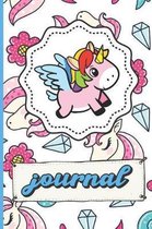 Pink Unicorns Diamonds Hearts And Flowers Journal