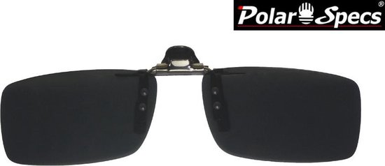 Polar Specs® 30x119 mm. Aluminium Opklapbare Voorhanger - Clip on Zonnebril - Brilclip - Voorzetbril - Polarized - Unisex