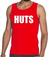 HUTS tekst tanktop / mouwloos shirt rood heren - heren singlet HUTS XXL