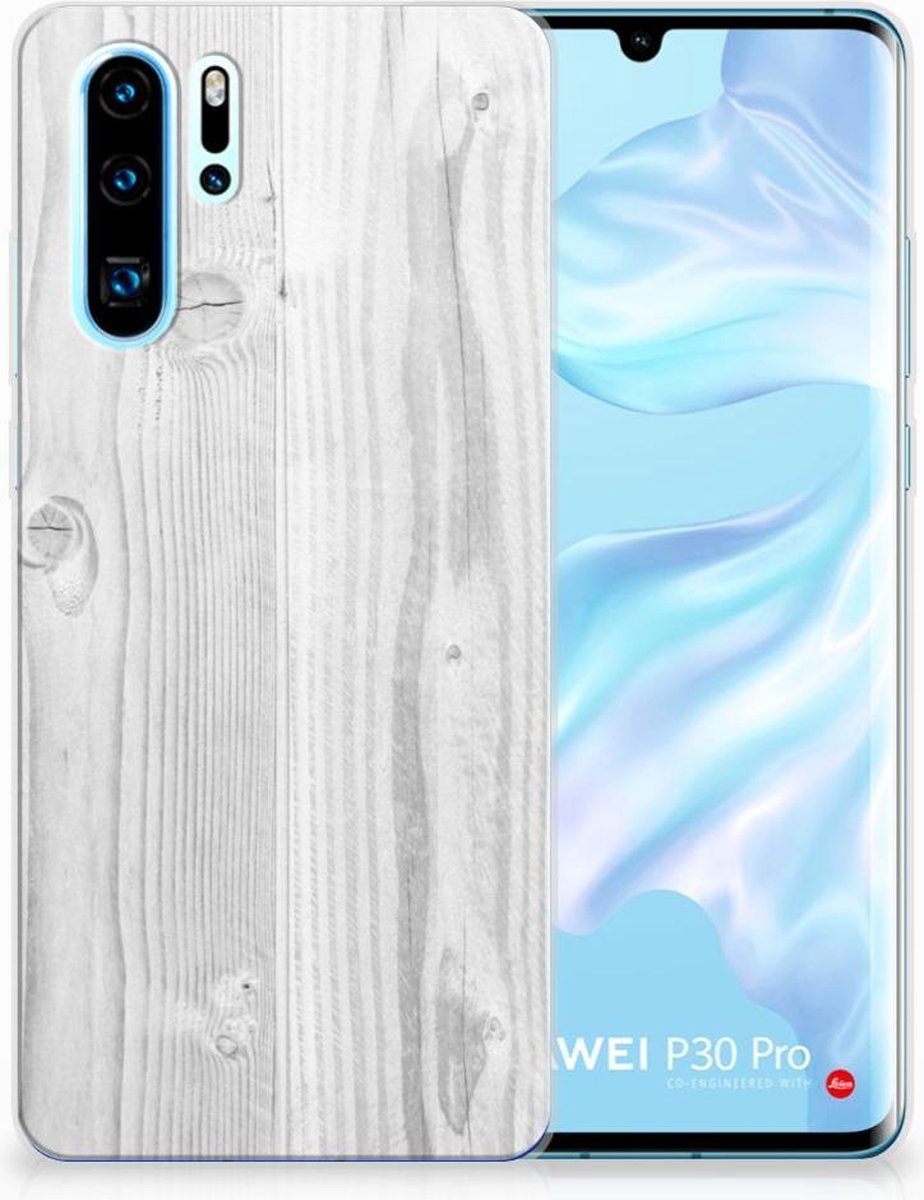 Huawei P30 Pro Bumper Hoesje White Wood