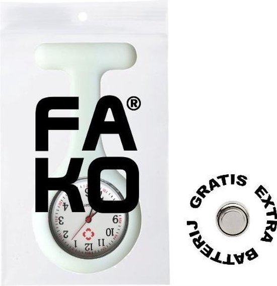 Fako® - Verpleegstershorloge - Zusterhorloge - Verpleegster Horloge - Siliconen Uni - Wit