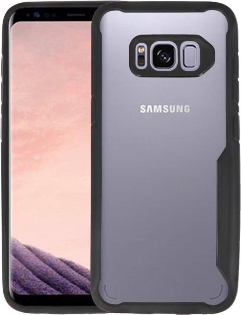 Zwart Focus Transparant Hard Cases - Hoesje Geschikt voor Samsung Galaxy S8