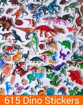 615 Dinosaurus Stickers | 45x Dino Stickervellen | BeloningsStickers Kinderen | MEGA SET Dinosaurussen 3D Foam Stickers | King Mungo KMST014