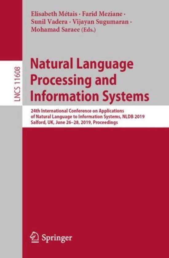 Lecture Notes in Computer Science11608- Natural Language Pro ... - cover