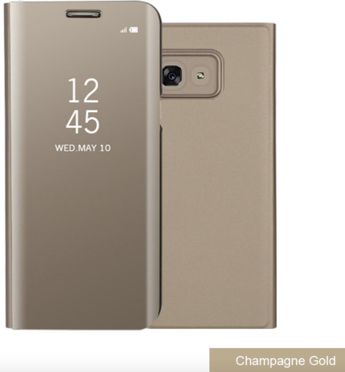 Clear view standing cover Goud voor Samsung Galaxy S8 book case flip cover hoesje