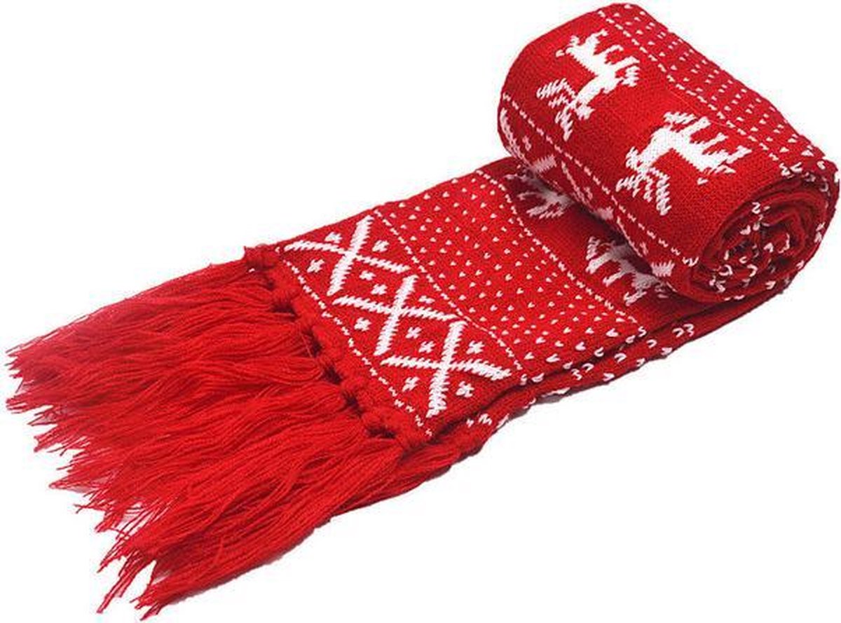 dier Vergelding collegegeld Kerst sjaal Rood & wit - 160 x 17cm | bol.com