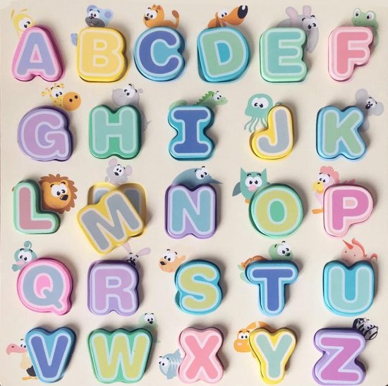 Houten Alfabet Puzzel - Inlegpuzzel - ABC - Letters leren - Kinderen -  Peuters | bol.com