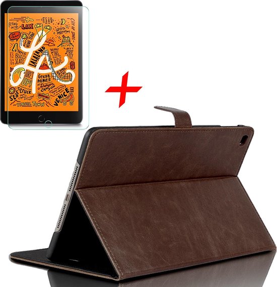 iPad Mini (2019) Hoes + Screenprotector - Smart Book Case Lederen Hoesje -  iCall -... | bol.com