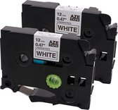 Compatible Label Tape TZe231 / TZ231 - 12 mm x 8 m - Voor Brother P-Touch PT-1000 GL-H100 GL-H105 GL-200 PT-1080 PTE-550WVP PT-P700 PT-H300 - 2 stuks