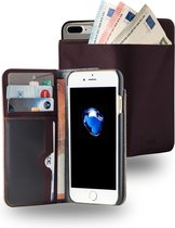Étui livre Azuri avec porte-cartes et porte-monnaie - Apple iPhone 7 Plus et Apple iPhone 8 Plus - Marron