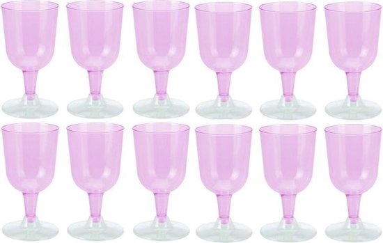 reservering waterstof George Hanbury 12x Roze plastic wijnglazen 170 ml - Kunststof wegwerp glazen voor wijn |  bol.com