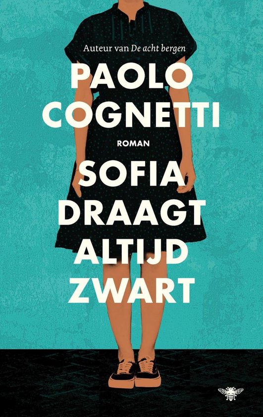 Boekcover met een vrouw in een zwarte jurk, met de titel 'Sofia draagt altijd zwart'.