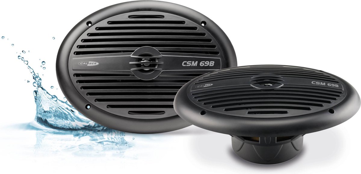 Caliber Boot Speakers - Set van 2 Marine Speakers - 2 x 180 Watt vermogen - IP56 Spatwaterdicht - 6x9 Inch - UV-Coating - Zwart (CSM69B-NEW)
