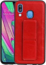 Grip Stand Hardcase Backcover - Telefoonhoesje - Achterkant Hoesje - Geschikt voor Samsung Galaxy A40 - Rood