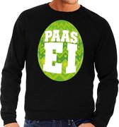 Paas sweater zwart met groen ei voor heren L