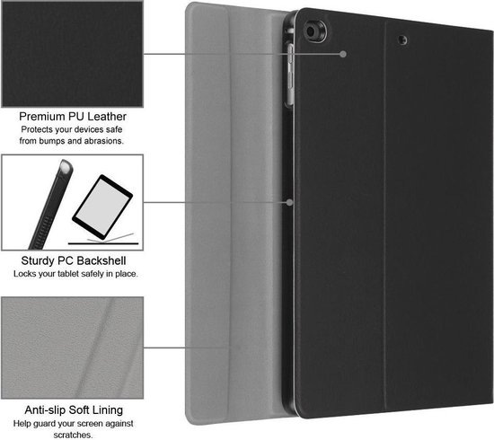 Hoes met Toetsenbord geschikt voor iPad 2017 9.7 inch - Book Case Cover Zwart - iCall