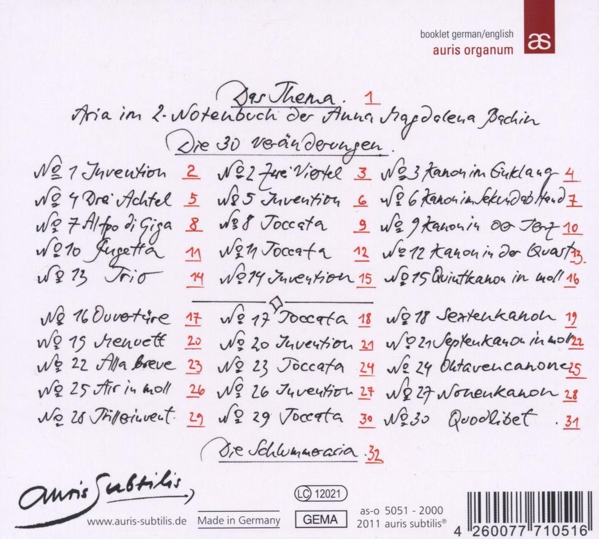 Johann Sebastian Bach, Goldberg-Variationen Bwv 98, Johann Sebastian Bach |  CD (album)... | bol.com