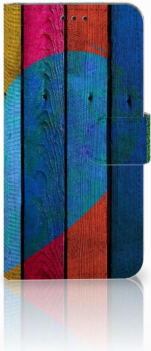 Huawei P30 Lite (2020) Book Style Case Wood Heart - Cadeau voor je Vriend
