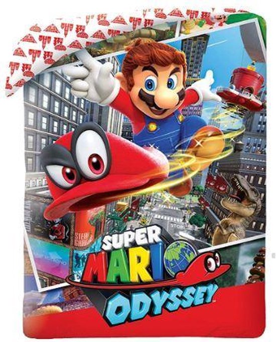 Super Mario Dekbedovertrek Mario Odyssey - Eenpersoons - 140 x 200 cm - Katoen - Merkloos