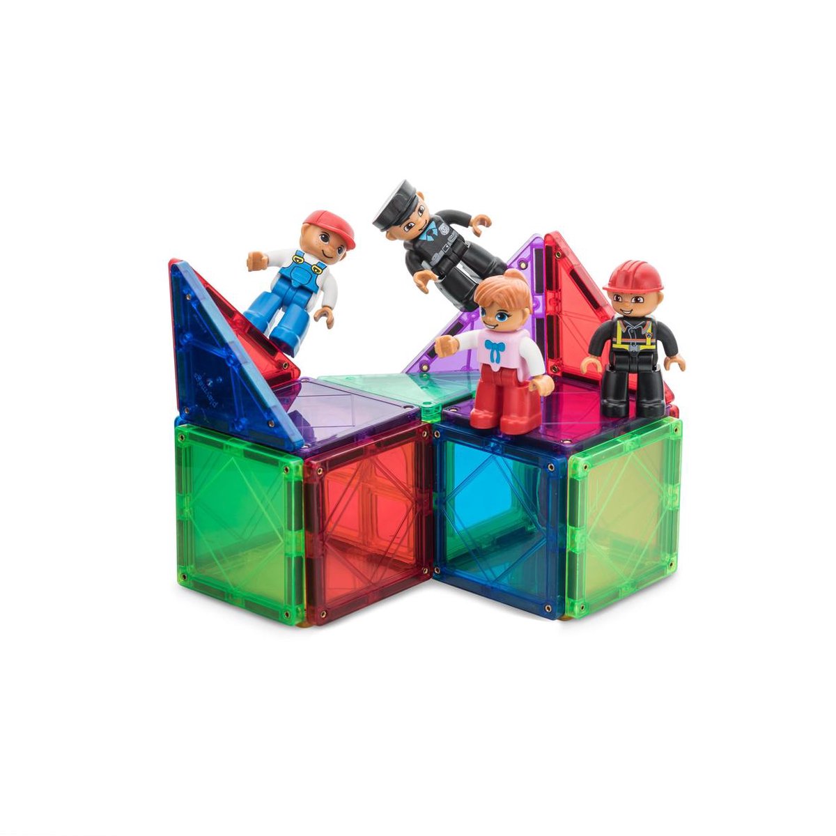 Playmags Magnetic Figures-Community Figures Set Of 15 Pieces - 2 Inch Magnetic Figures - Play Magnetic Tiles - STEM Toys Kids - Magnetic Tiles Extension Pack