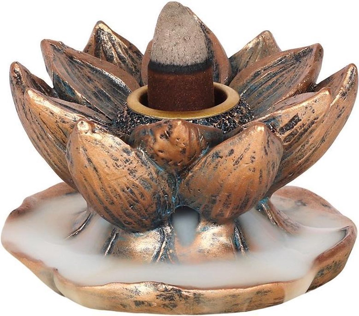 Bronze Lotus Backflow Incense Burner